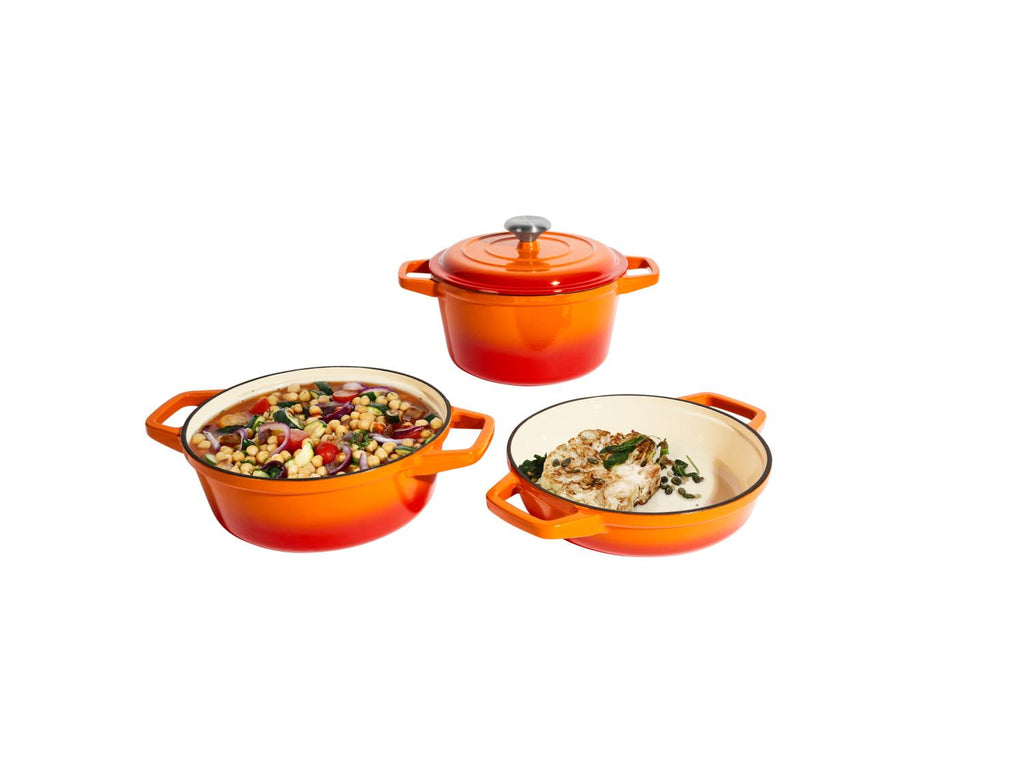 Set de récipients de cuisson en fonte Premium, 1,9 L / 2,9 L / 4,2 L