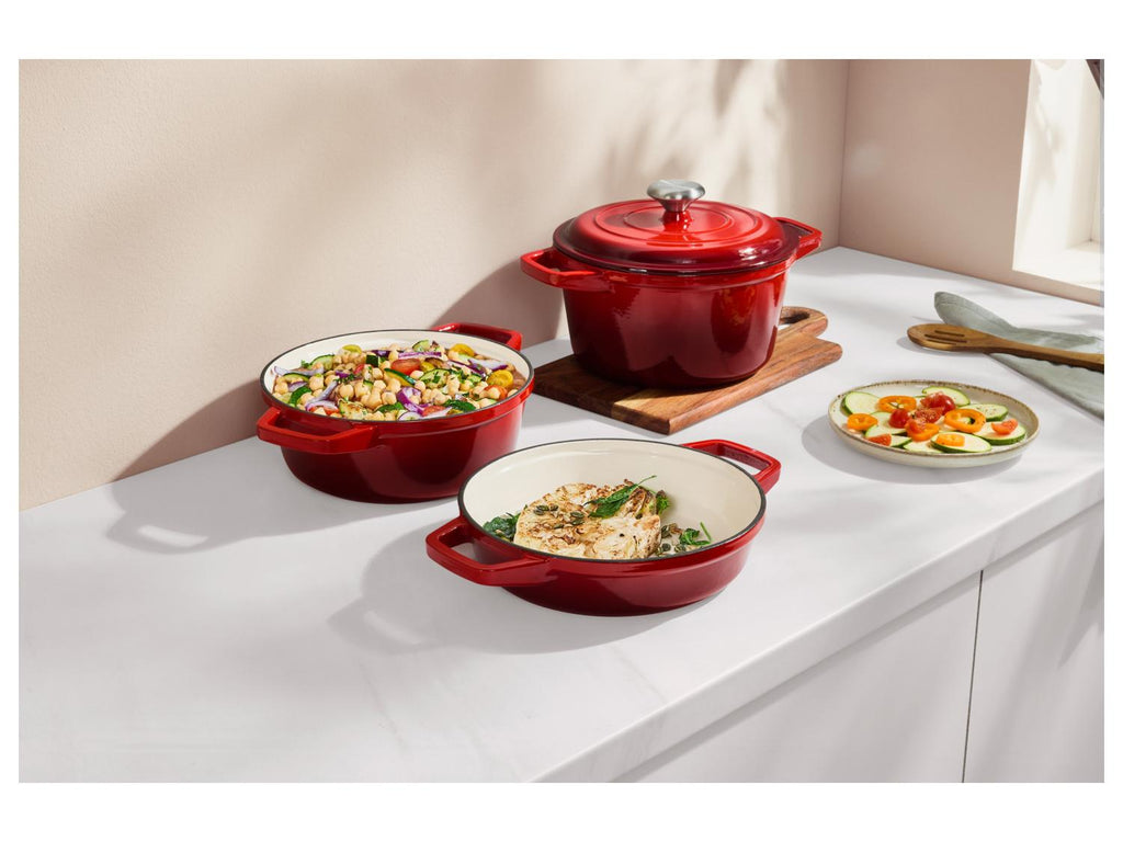 Set de récipients de cuisson en fonte Premium, 1,9 L / 2,9 L / 4,2 L