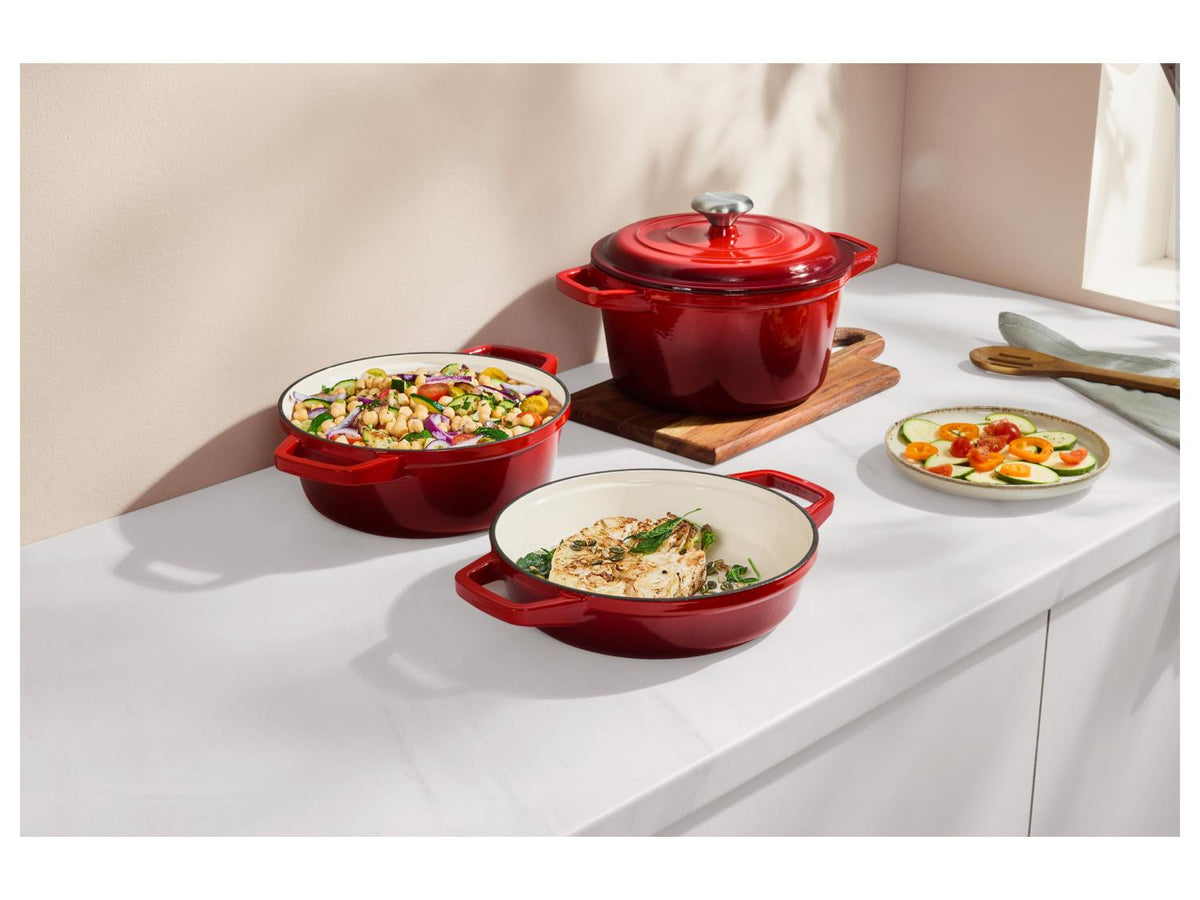 Set de récipients de cuisson en fonte Premium, 1,9 L / 2,9 L / 4,2 L