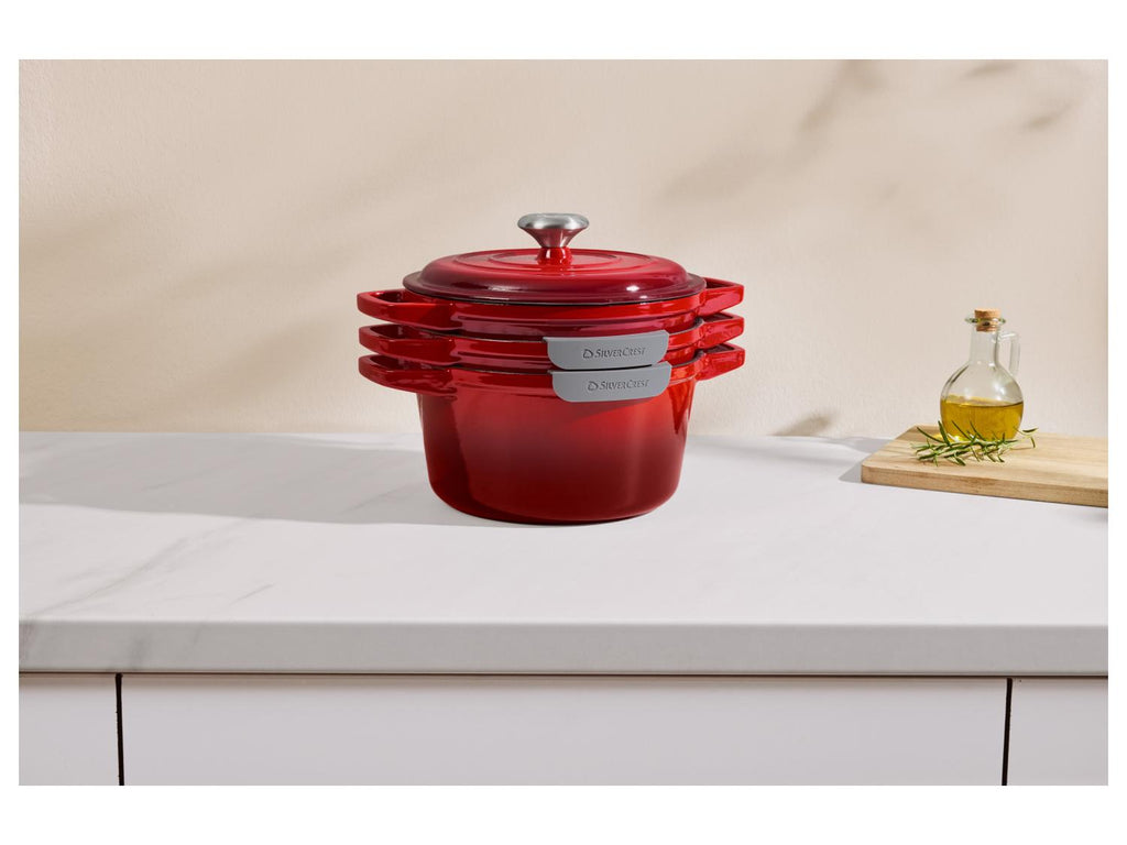 Set de récipients de cuisson en fonte Premium, 1,9 L / 2,9 L / 4,2 L