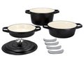Set de récipients de cuisson en fonte Premium, 1,9 L / 2,9 L / 4,2 L
