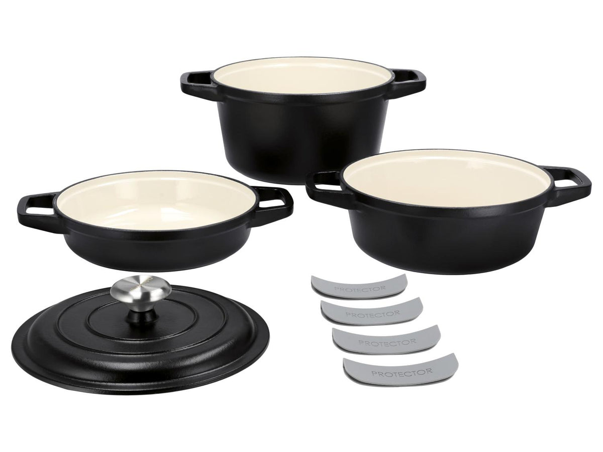 Set de récipients de cuisson en fonte Premium, 1,9 L / 2,9 L / 4,2 L