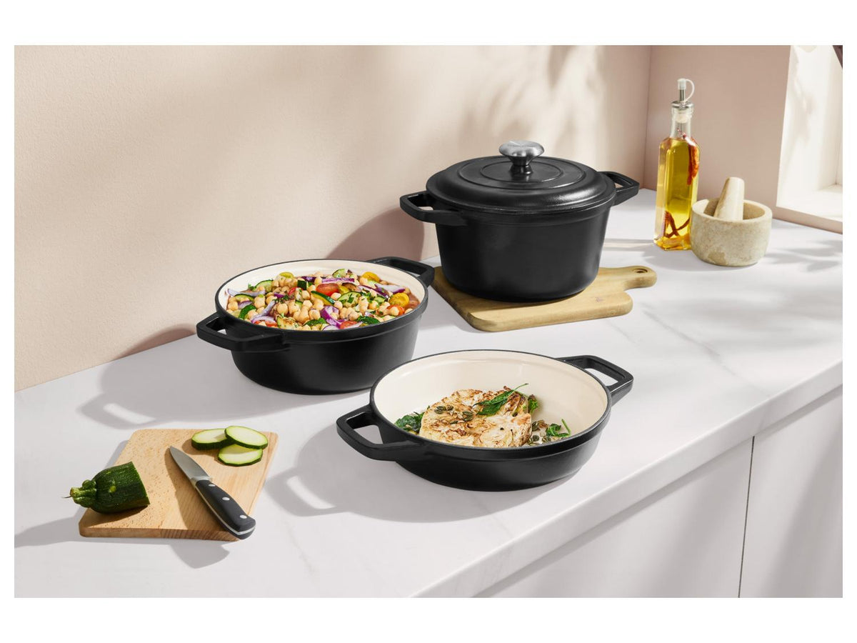 Set de récipients de cuisson en fonte Premium, 1,9 L / 2,9 L / 4,2 L