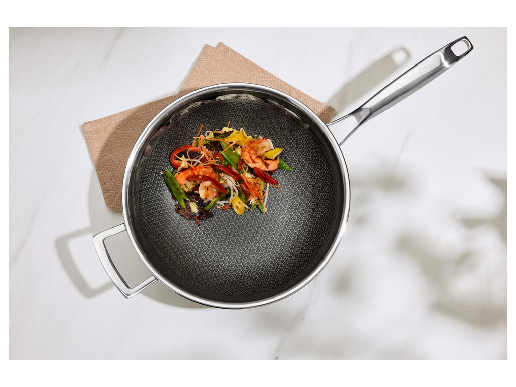 Wok en acier inoxydable Premium, Ø 28 cm