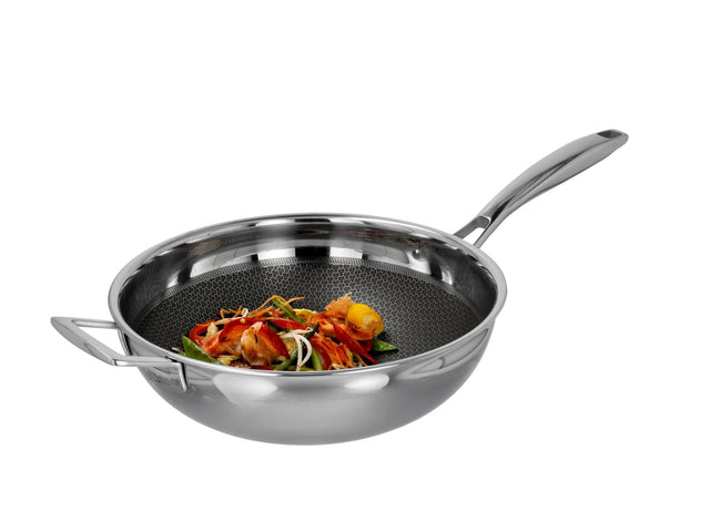 Wok en acier inoxydable Premium, Ø 28 cm