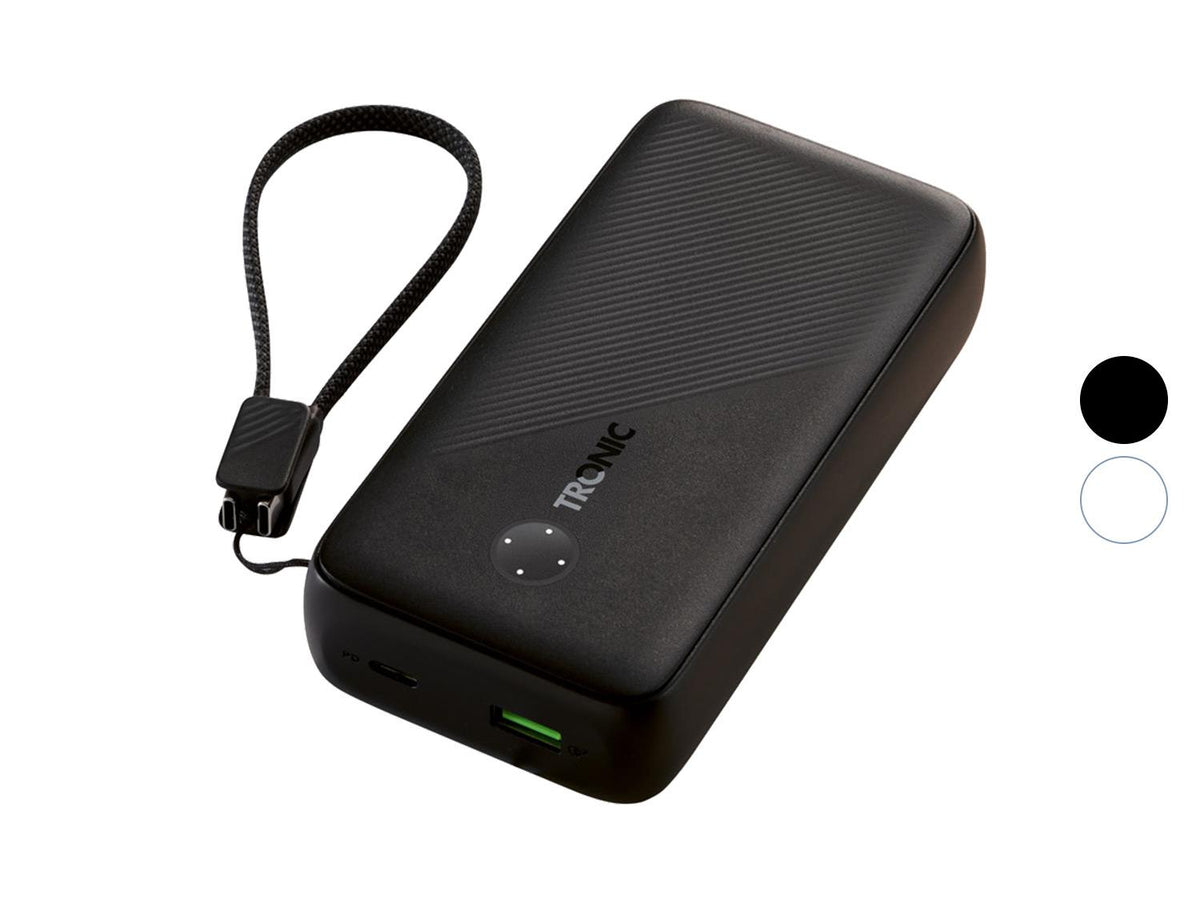 Batterie externe, 20000 mAh, avec câble USB-C amovible
