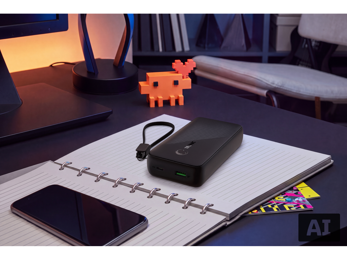 Batterie externe, 20000 mAh, avec câble USB-C amovible