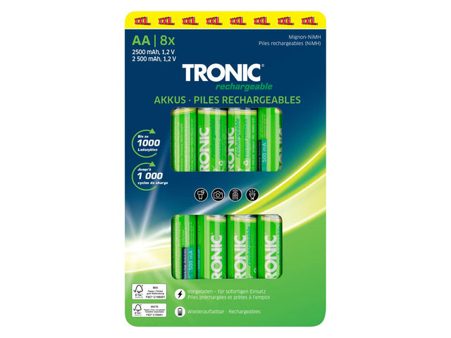 Piles rechargeables, 8 pièces