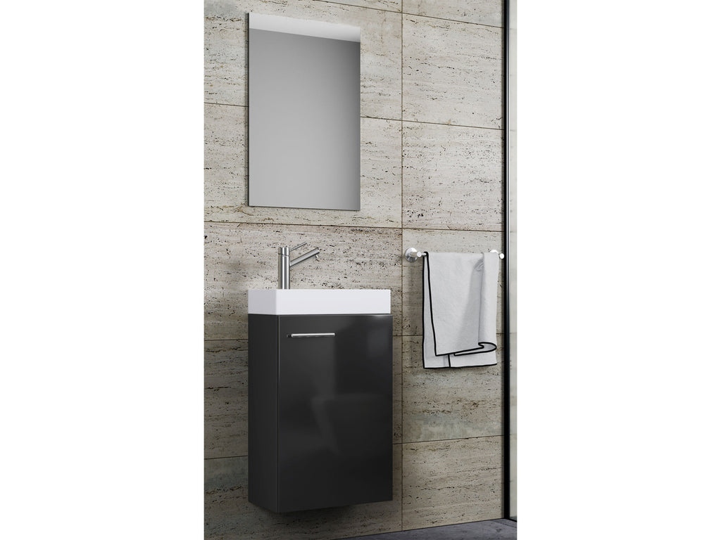 Set d'armoire à glace ou miroir et meuble sous vasque avec lavabo Slito, pour salle de bain