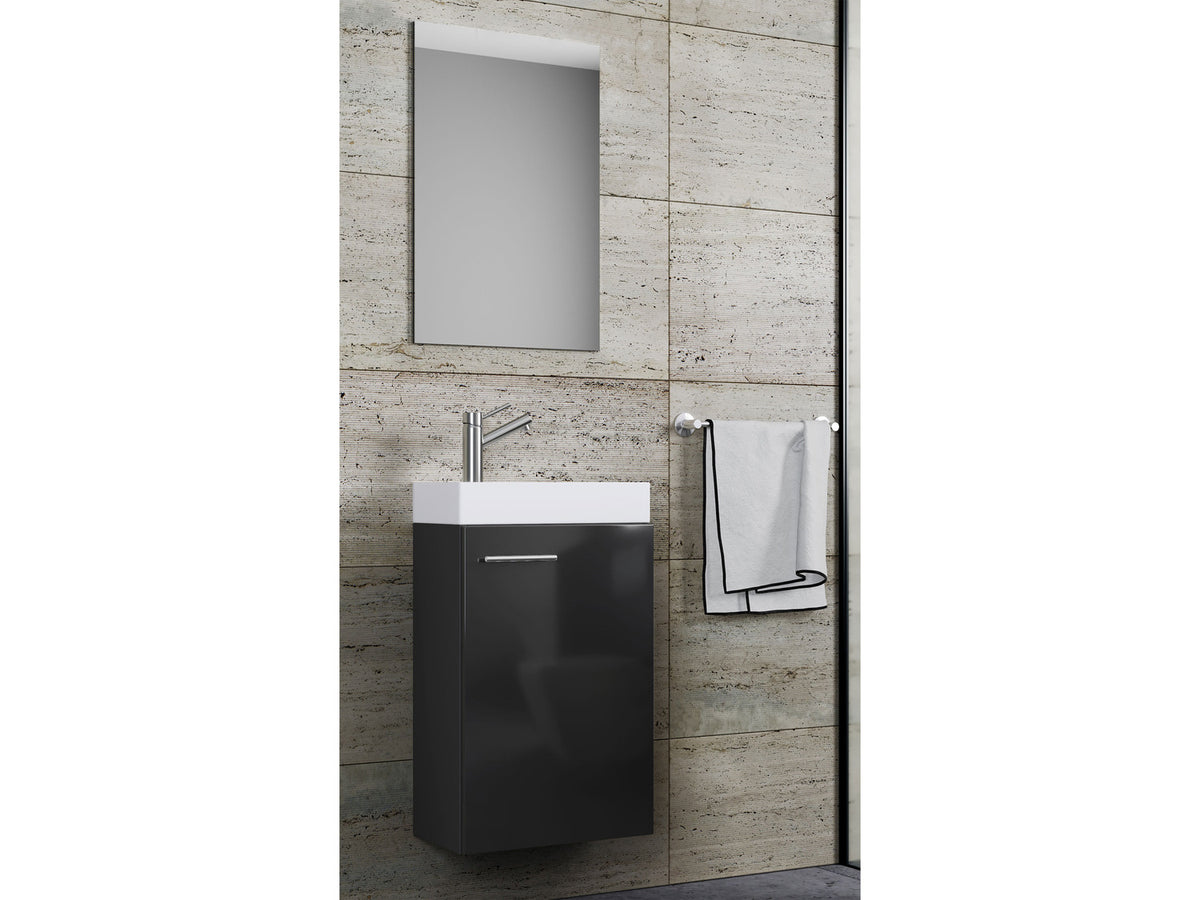 Set d'armoire à glace ou miroir et meuble sous vasque avec lavabo Slito, pour salle de bain