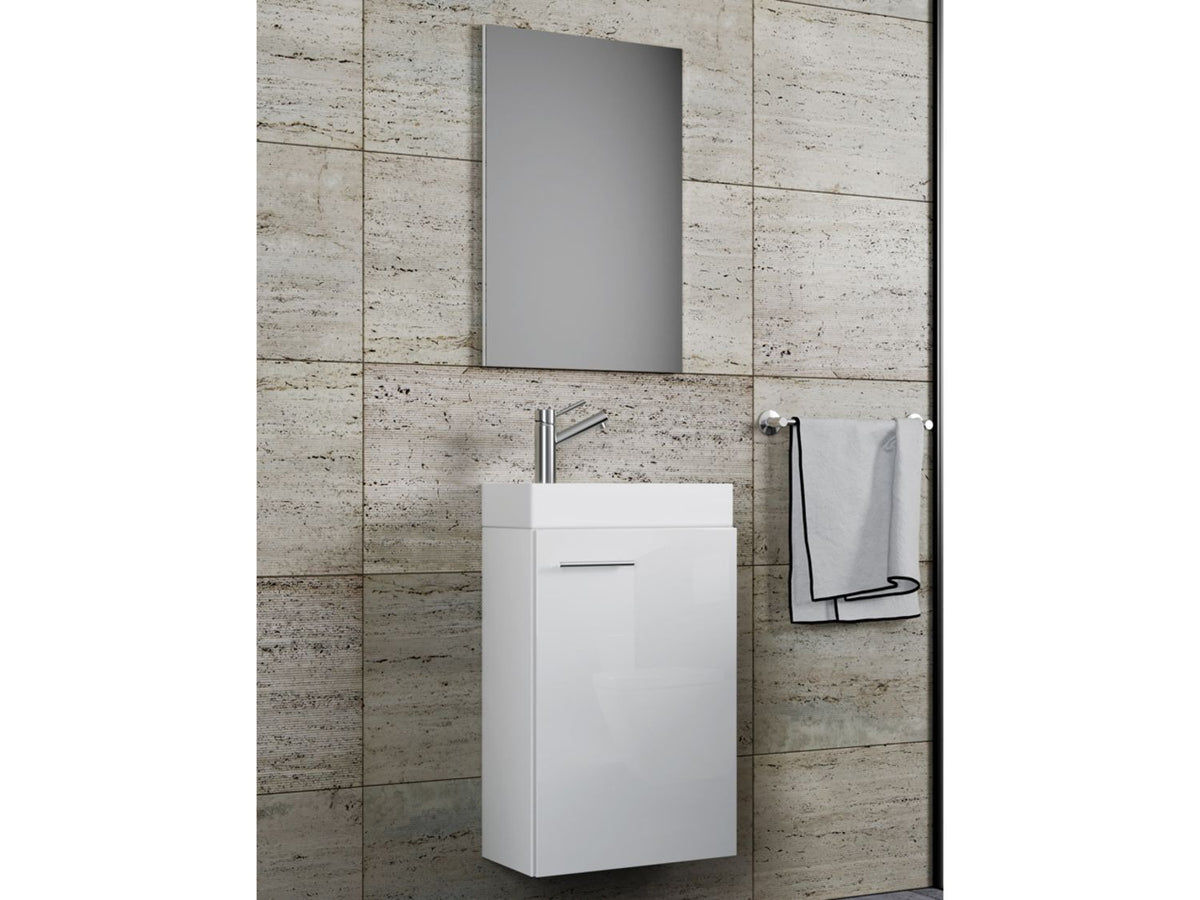 Set d'armoire à glace ou miroir et meuble sous vasque avec lavabo Slito, pour salle de bain