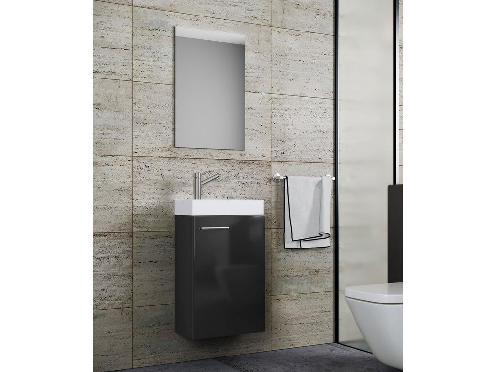 Set d'armoire à glace ou miroir et meuble sous vasque avec lavabo Slito, pour salle de bain