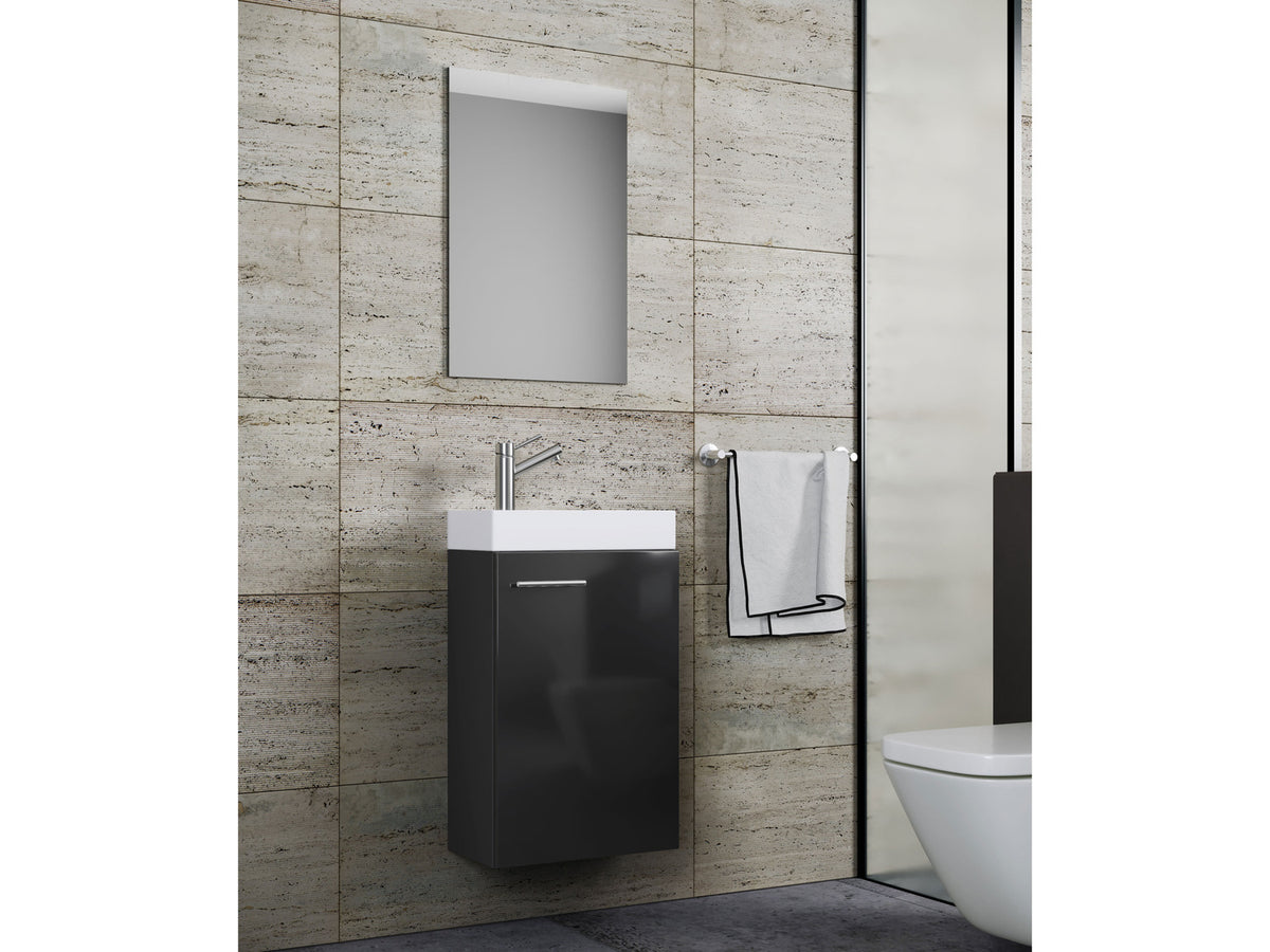Set d'armoire à glace ou miroir et meuble sous vasque avec lavabo Slito, pour salle de bain