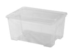 Boîte de rangement en plastique avec couvercle, 45 L