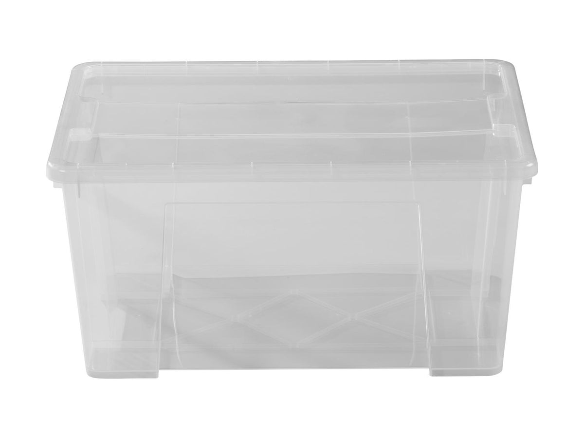 Boîte de rangement en plastique avec couvercle, 45 L