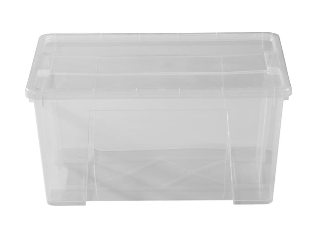 Boîte de rangement en plastique avec couvercle, 45 L