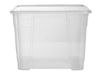 Boîte de rangement en plastique avec couvercle, 60 L