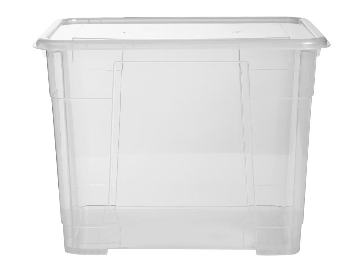 Boîte de rangement en plastique avec couvercle, 60 L