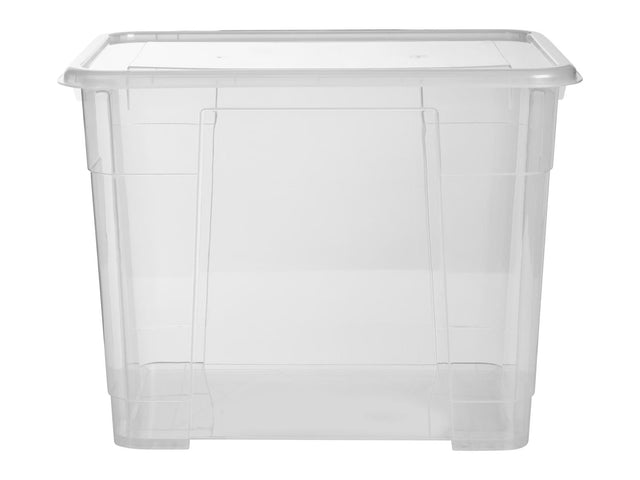 Boîte de rangement en plastique avec couvercle, 60 L