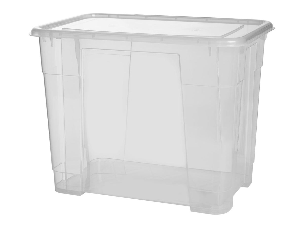 Boîte de rangement en plastique avec couvercle, 60 L