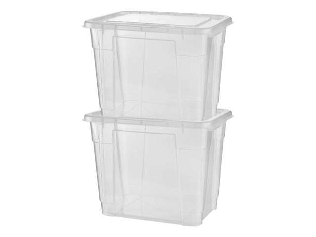 Boîtes de rangement avec couvercle, 20 l