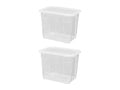 Lot de 2 boîtes de rangement en plastique avec couvercles, 20 L