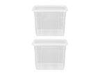 Lot de 2 boîtes de rangement en plastique avec couvercles, 20 L