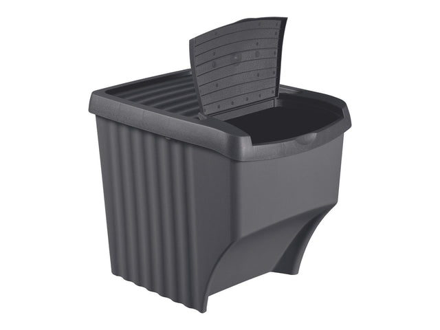 Lot de 3 bacs pour tri sélectif en plastique, 22 L