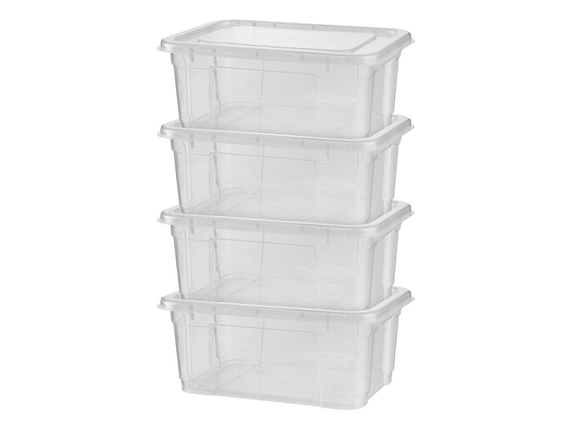 Lot de 4 boîtes de rangement avec couvercle, 11 l