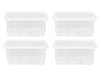Lot de 4 boîtes de rangement en plastique avec couvercle, 11 L