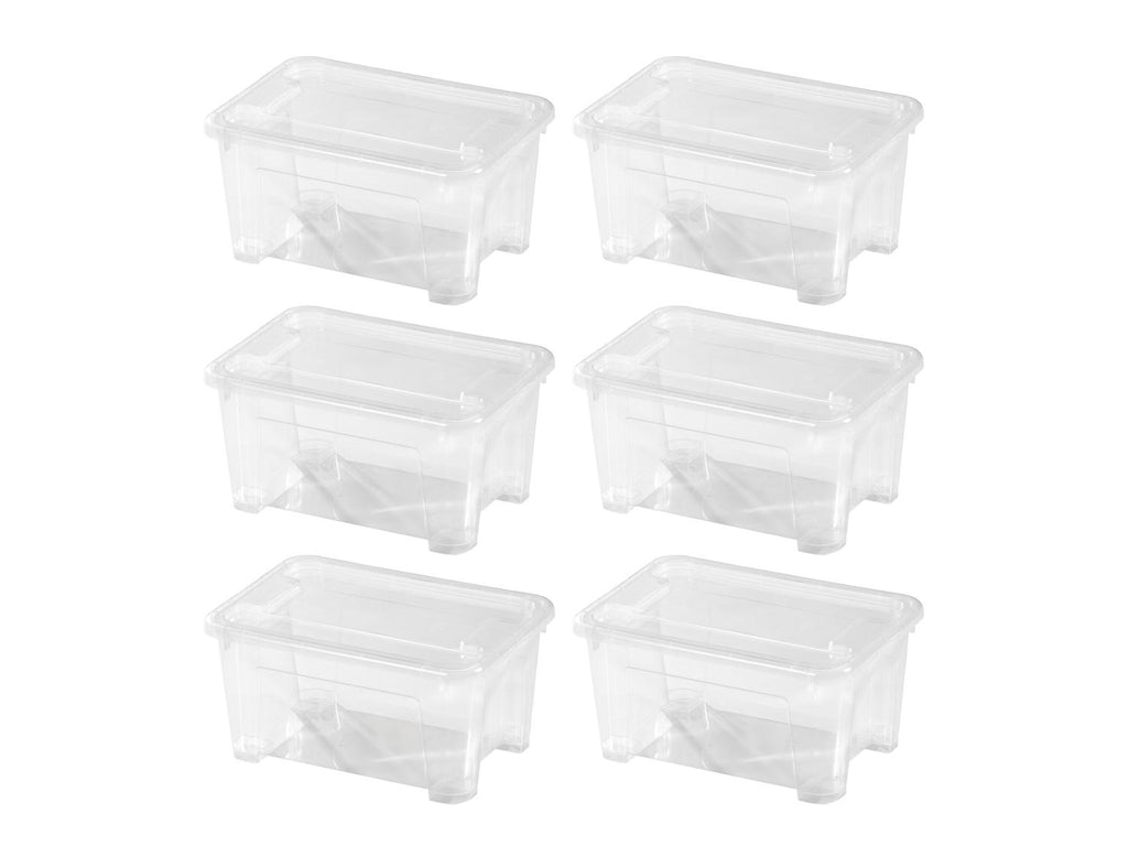 Lot de 6 boîtes de rangement en plastique avec couvercle, 5 L