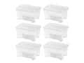 Lot de 6 boîtes de rangement en plastique avec couvercle, 5 L