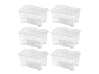 Lot de 6 boîtes de rangement en plastique avec couvercle, 5 L