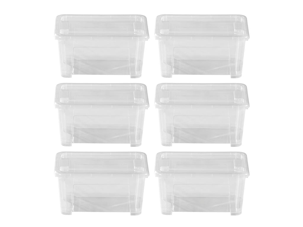 Lot de 6 boîtes de rangement en plastique avec couvercle, 5 L