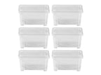 Lot de 6 boîtes de rangement en plastique avec couvercle, 5 L