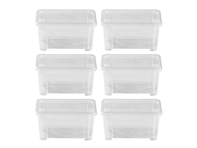 Lot de 6 boîtes de rangement en plastique avec couvercle, 5 L