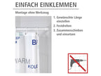 Barre de douche extensible en aluminium, 110-245 cm