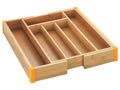 Range-couverts extensible en bambou, 25,7-38,5 x 5,1 x 35,7 cm