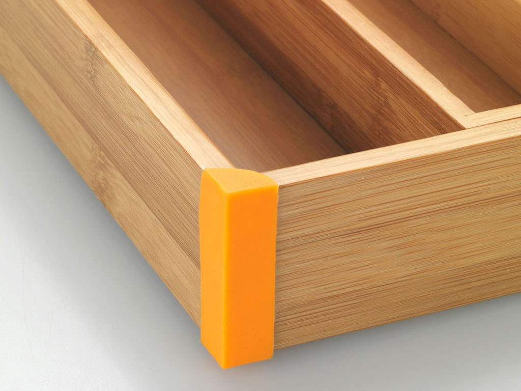 Range-couverts extensible en bambou, 25,7-38,5 x 5,1 x 35,7 cm