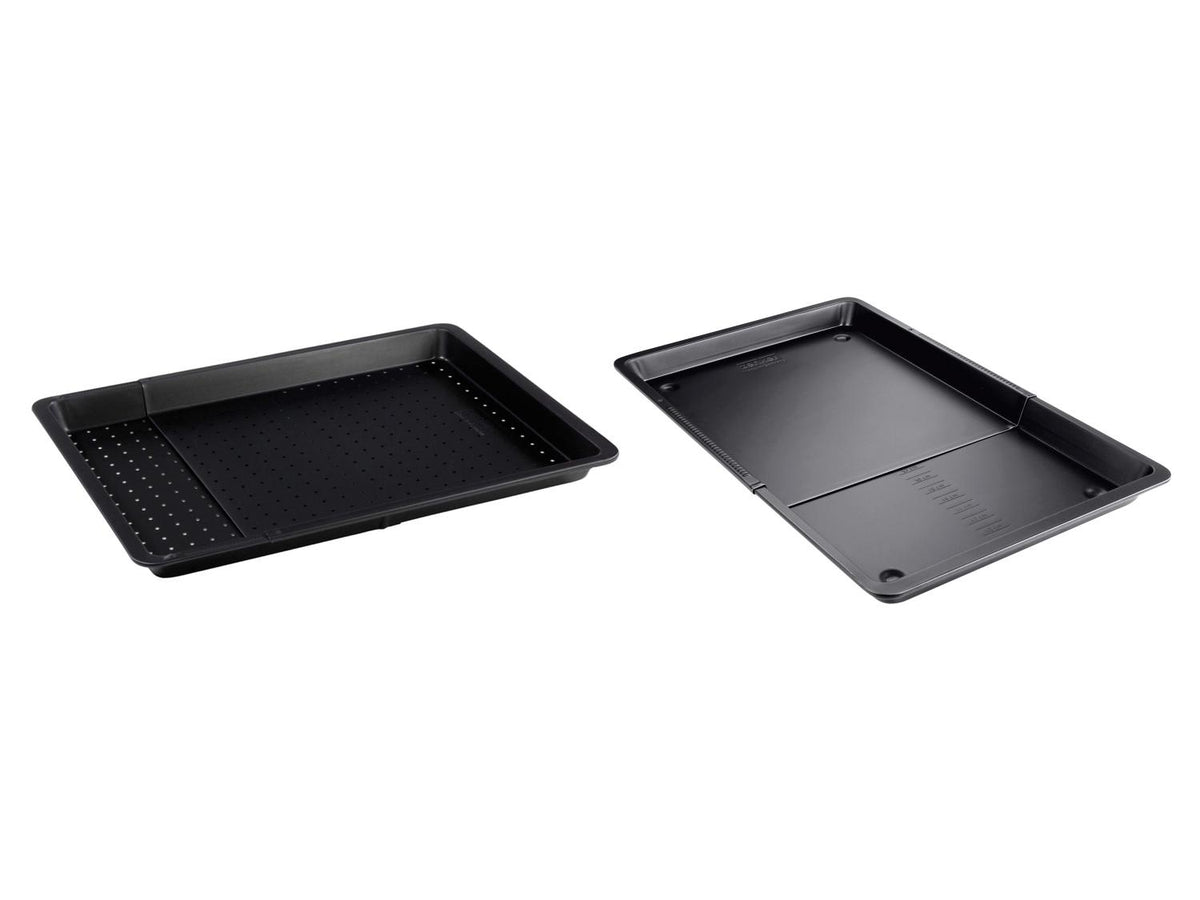 Lèche-frite perforée / Plaque de cuisson universelle, longueur réglable