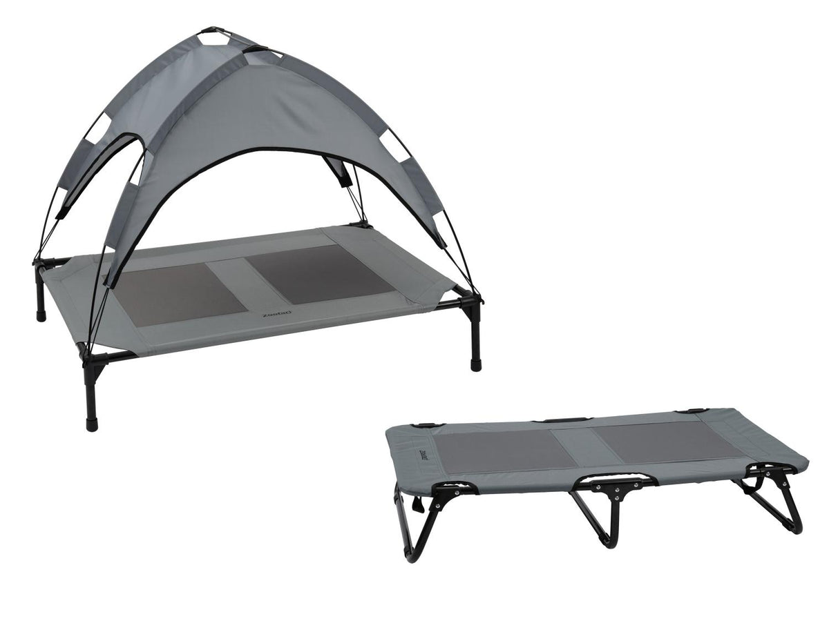 Lit de camp avec pare-soleil ou Panier pliant pour chien